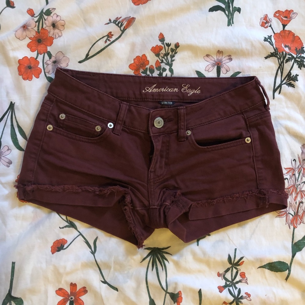 Maroon American Eagle Jean Shorts - Picture 3 of 5